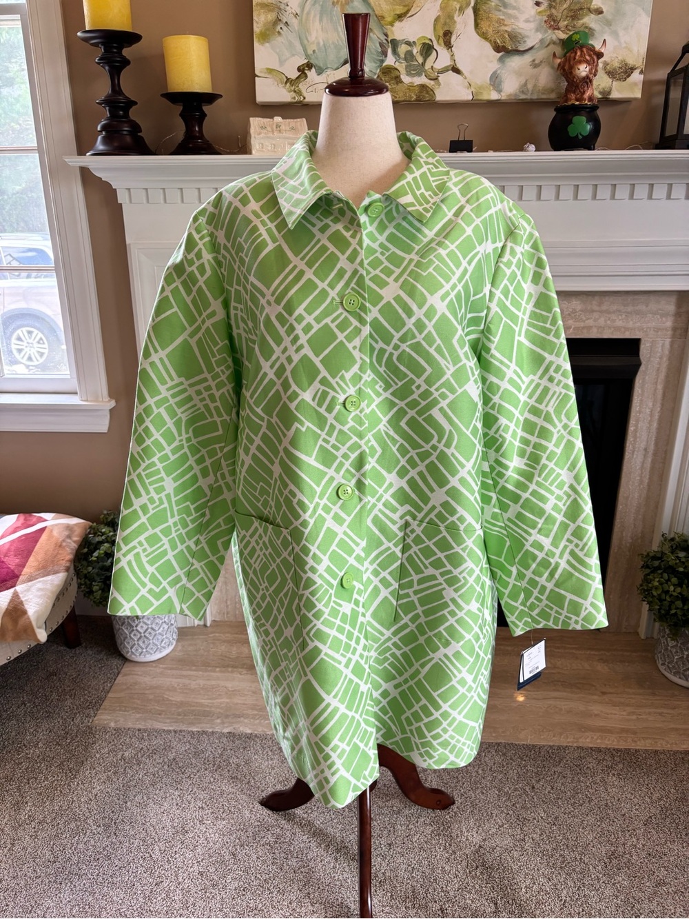 *NEW* Women’s Doncaster Collection Cotton/Silk Button Coat - Size 24W